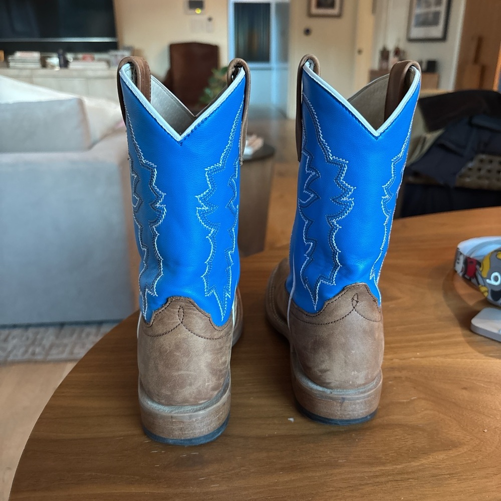 Brown and Blue Western Boots